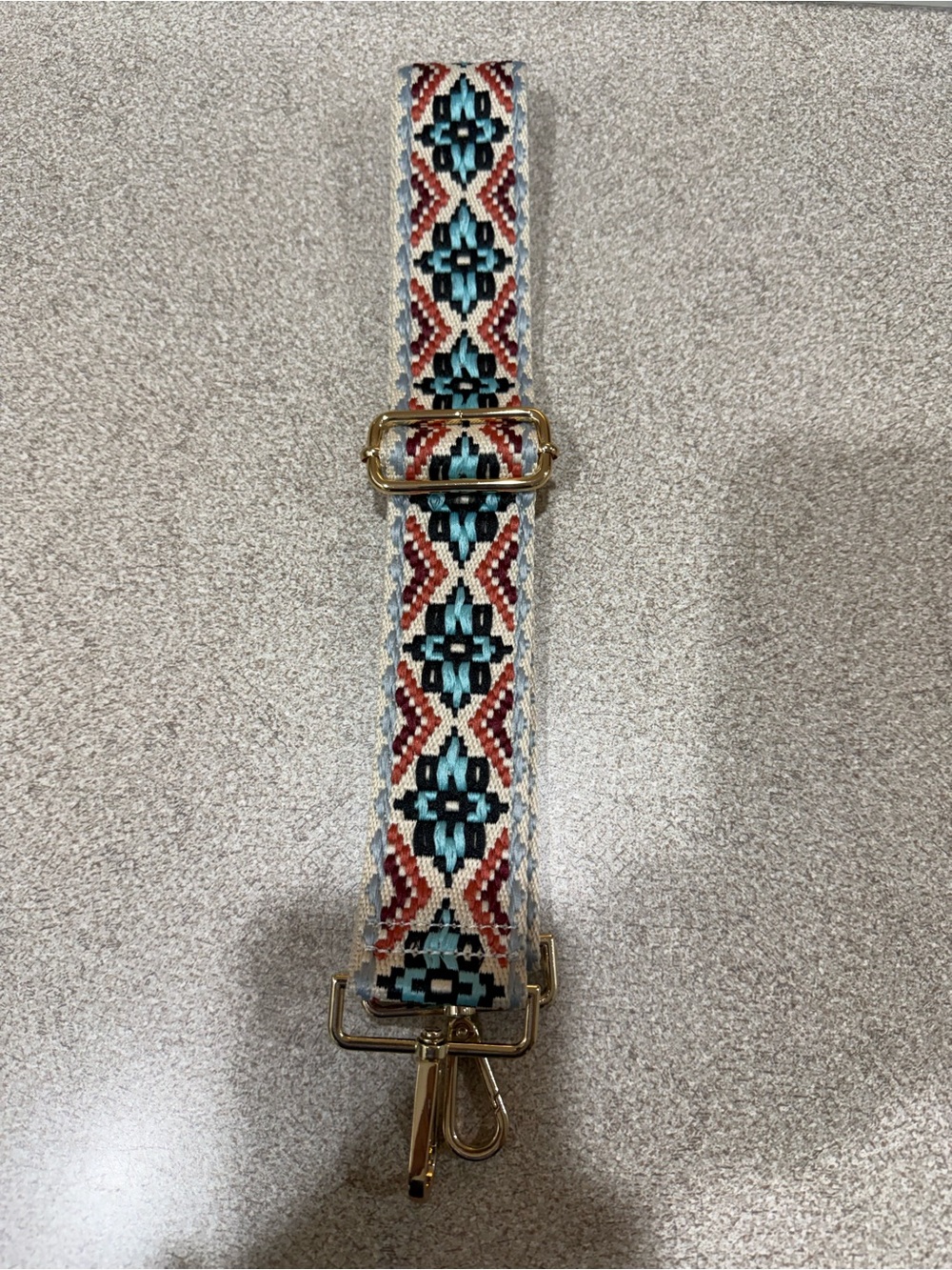 Adjustable Woven Crossbody Strap in Turquoise, red, black misc colors